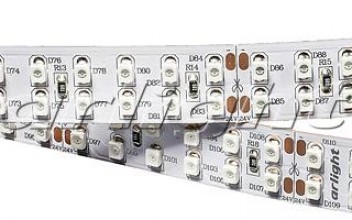 Лента RT 2-5000 24V Yellow 2x2 (3528, 1200 LED, LUX)